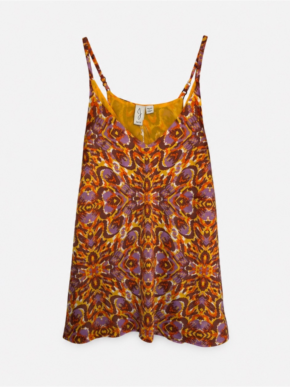 Joie XS Abstract Print Cami Tank Top Orange Purple Adjustable Straps